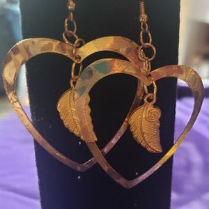 Feather Heart Earrings